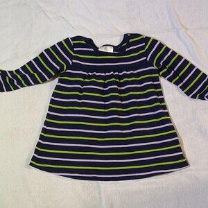 Hanna Andersson/Top/Toddler Girls/Size 80 18–24M/Navy Lime Pink/Striped Long Sle